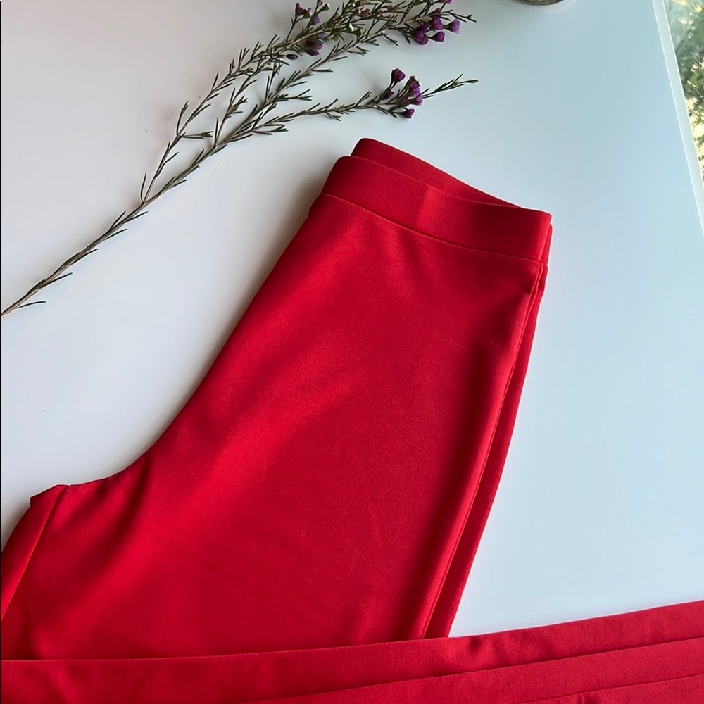 Vibrant Red Womens Flare/Bootcut Pants